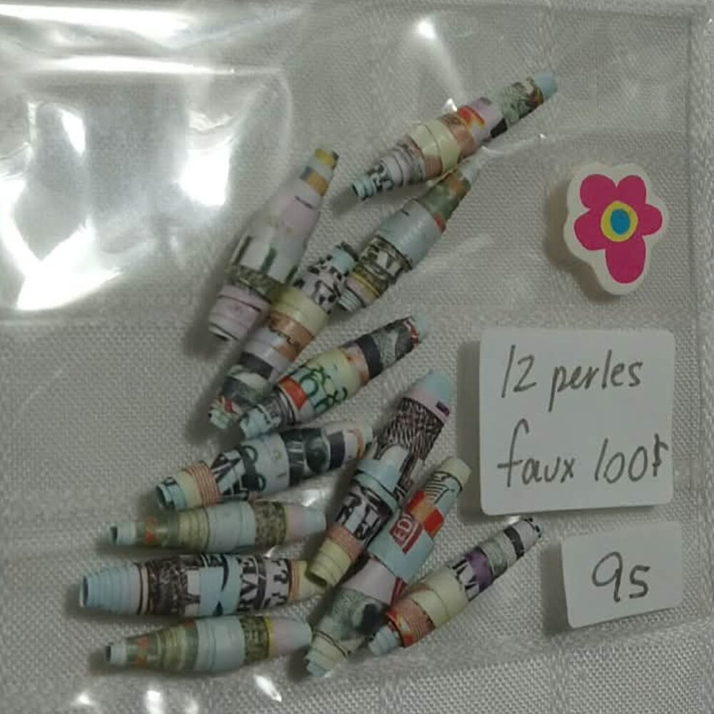 One-of-a-kind handmade/hand rolled paper beads/jewelry making/craft supplies/DIY